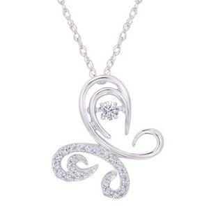 New Gorgeous 925 Silver Diamond Butterfly Necklace